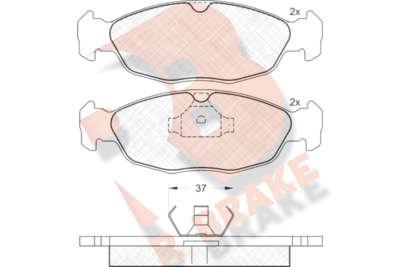 RB1084 R BRAKE Комплект тормозных колодок, дисковый тормоз