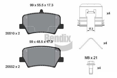 BPD2334 BENDIX Braking Комплект тормозных колодок, дисковый тормоз