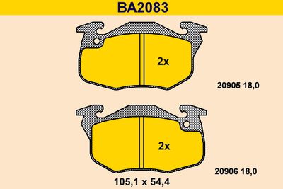 BA2083 BARUM Комплект тормозных колодок, дисковый тормоз