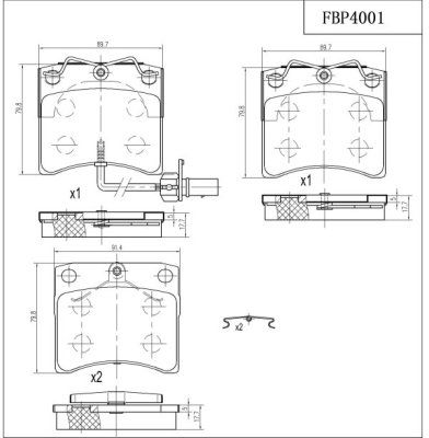 FBP4001 FI.BA Комплект тормозных колодок, дисковый тормоз