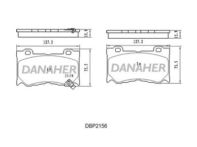 DBP2156 DANAHER Комплект тормозных колодок, дисковый тормоз