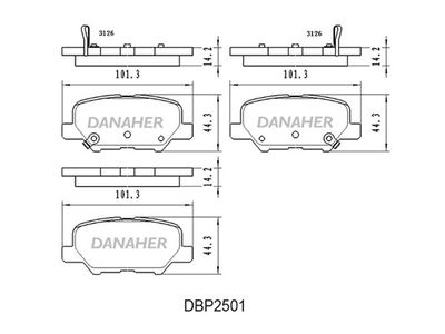 DBP2501 DANAHER Комплект тормозных колодок, дисковый тормоз