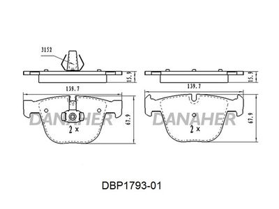 DBP179301 DANAHER Комплект тормозных колодок, дисковый тормоз
