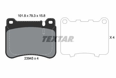 2394501 TEXTAR Комплект тормозных колодок, дисковый тормоз