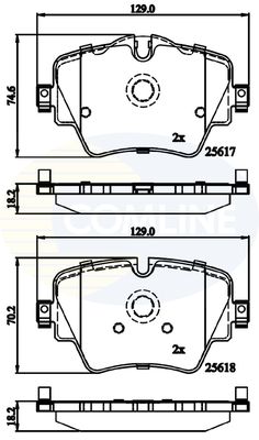 CBP02319 COMLINE Комплект тормозных колодок, дисковый тормоз