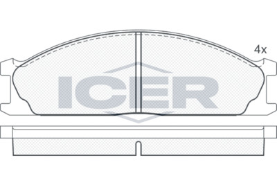 140884 ICER Комплект тормозных колодок, дисковый тормоз
