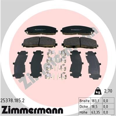 253781852 ZIMMERMANN Комплект тормозных колодок, дисковый тормоз