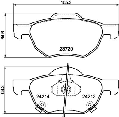 8DB355030191 HELLA Комплект тормозных колодок, дисковый тормоз