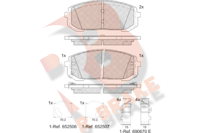 RB2419 R BRAKE Комплект тормозных колодок, дисковый тормоз