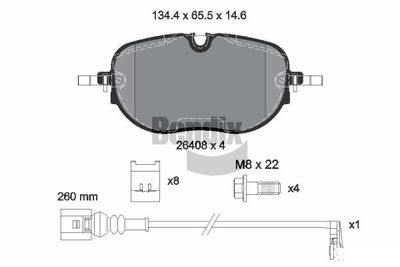 BPD1669 BENDIX Braking Комплект тормозных колодок, дисковый тормоз