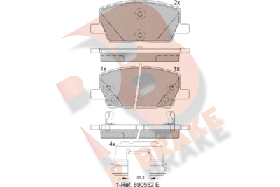 RB2355 R BRAKE Комплект тормозных колодок, дисковый тормоз