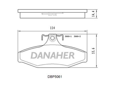 DBP5061 DANAHER Комплект тормозных колодок, дисковый тормоз