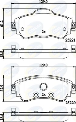 CBP32145 COMLINE Комплект тормозных колодок, дисковый тормоз