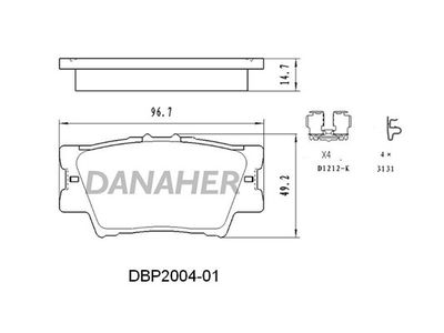 DBP200401 DANAHER Комплект тормозных колодок, дисковый тормоз