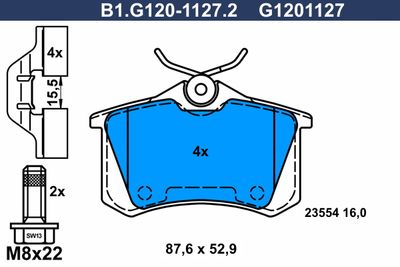 B1G12011272 GALFER Комплект тормозных колодок, дисковый тормоз