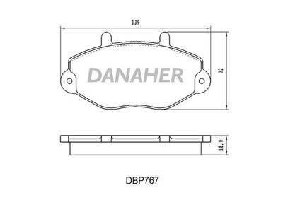 DBP767 DANAHER Комплект тормозных колодок, дисковый тормоз