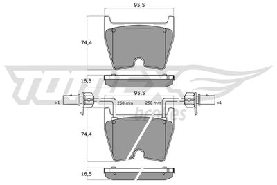 TX1799 TOMEX Brakes Комплект тормозных колодок, дисковый тормоз