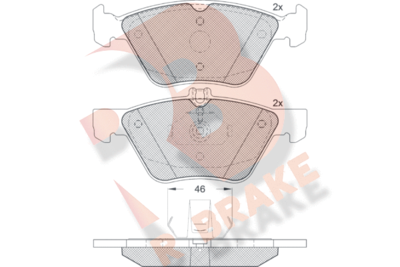 RB1159 R BRAKE Комплект тормозных колодок, дисковый тормоз