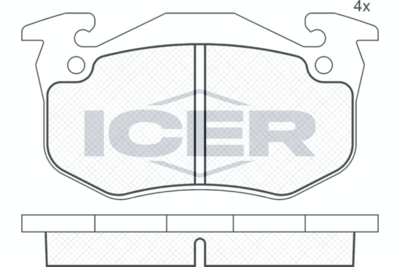 180723204 ICER Комплект тормозных колодок, дисковый тормоз