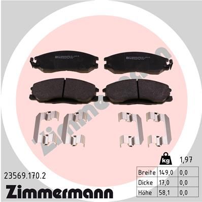 235691702 ZIMMERMANN Комплект тормозных колодок, дисковый тормоз