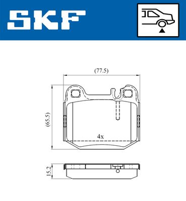 VKBP90482 SKF Комплект тормозных колодок, дисковый тормоз