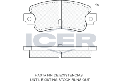 180133 ICER Комплект тормозных колодок, дисковый тормоз