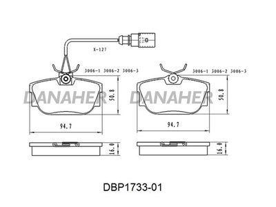 DBP173301 DANAHER Комплект тормозных колодок, дисковый тормоз