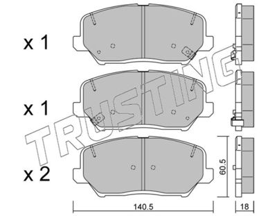 10130 TRUSTING Комплект тормозных колодок, дисковый тормоз