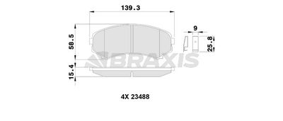AB0244 BRAXIS Комплект тормозных колодок, дисковый тормоз