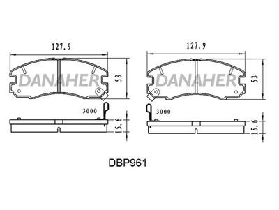 DBP961 DANAHER Комплект тормозных колодок, дисковый тормоз