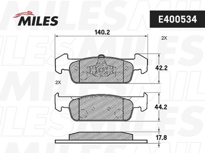 E400534 MILES Комплект тормозных колодок, дисковый тормоз