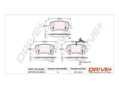DP1010100065 Dr!ve+ Комплект тормозных колодок, дисковый тормоз