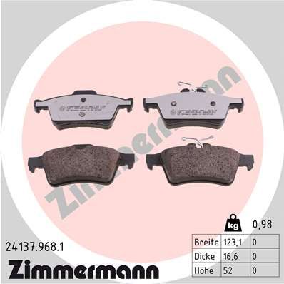 241379681 ZIMMERMANN Комплект тормозных колодок, дисковый тормоз