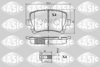 6216003 SASIC Комплект тормозных колодок, дисковый тормоз