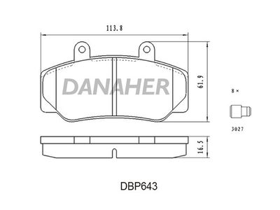 DBP643 DANAHER Комплект тормозных колодок, дисковый тормоз