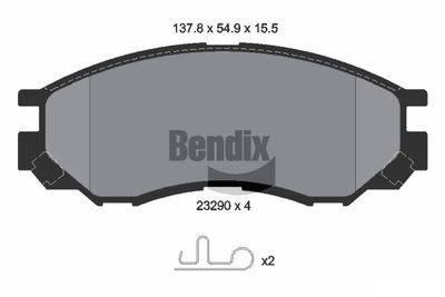 BPD1462 BENDIX Braking Комплект тормозных колодок, дисковый тормоз