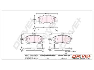 DP1010100876 Dr!ve+ Комплект тормозных колодок, дисковый тормоз