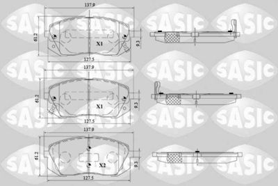 6216157 SASIC Комплект тормозных колодок, дисковый тормоз