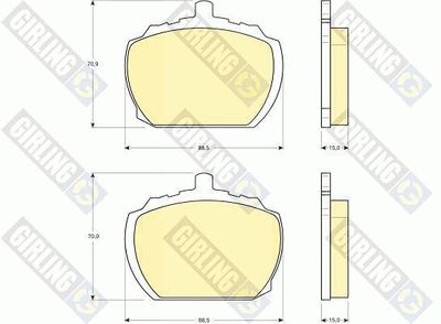 6103406 GIRLING Комплект тормозных колодок, дисковый тормоз