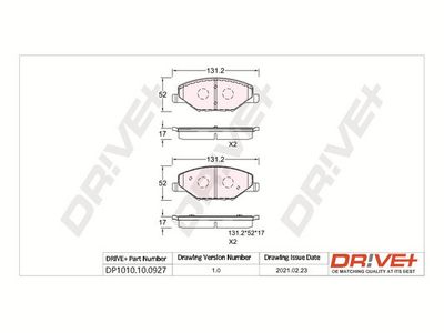 DP1010100927 Dr!ve+ Комплект тормозных колодок, дисковый тормоз