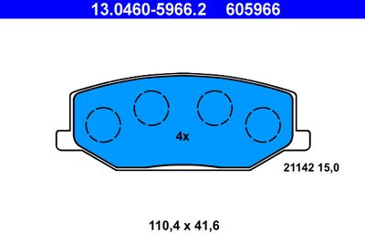 13046059662 ATE Комплект тормозных колодок, дисковый тормоз