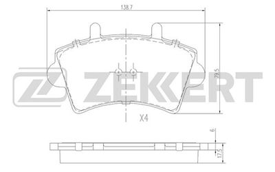 BS1161 ZEKKERT Комплект тормозных колодок, дисковый тормоз