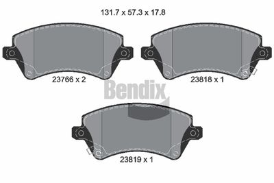 BPD1249 BENDIX Braking Комплект тормозных колодок, дисковый тормоз