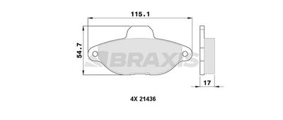 AA0006 BRAXIS Комплект тормозных колодок, дисковый тормоз