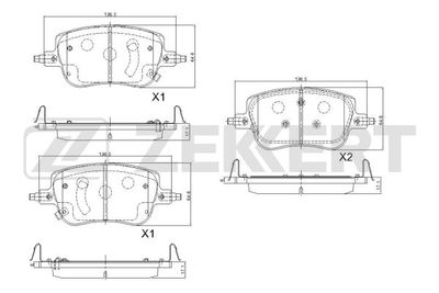 BS1186 ZEKKERT Комплект тормозных колодок, дисковый тормоз