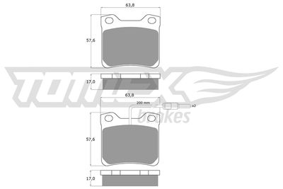 TX1195 TOMEX Brakes Комплект тормозных колодок, дисковый тормоз