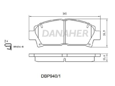DBP9401 DANAHER Комплект тормозных колодок, дисковый тормоз