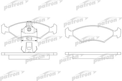 PBP1081 PATRON Комплект тормозных колодок, дисковый тормоз