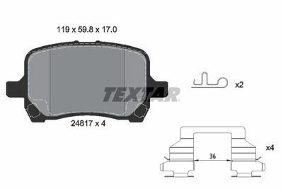 2481701 TEXTAR Комплект тормозных колодок, дисковый тормоз