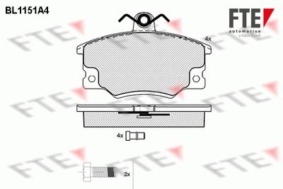 BL1151A4 FTE Комплект тормозных колодок, дисковый тормоз